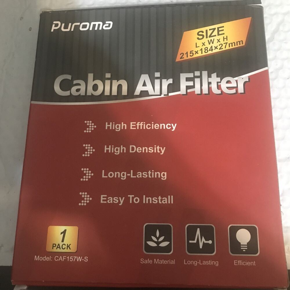 Puroma Cabin Air Filter CAF157S Size 215 x 184 x 27 mm